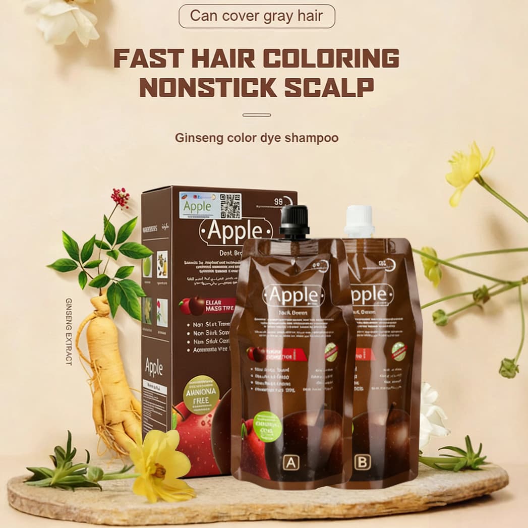 Cross-border Exclusive Red Apple Clear Black Oil Hair Dye Large Capacity Black Hair Cream English Stock Dye Paste Wholesale