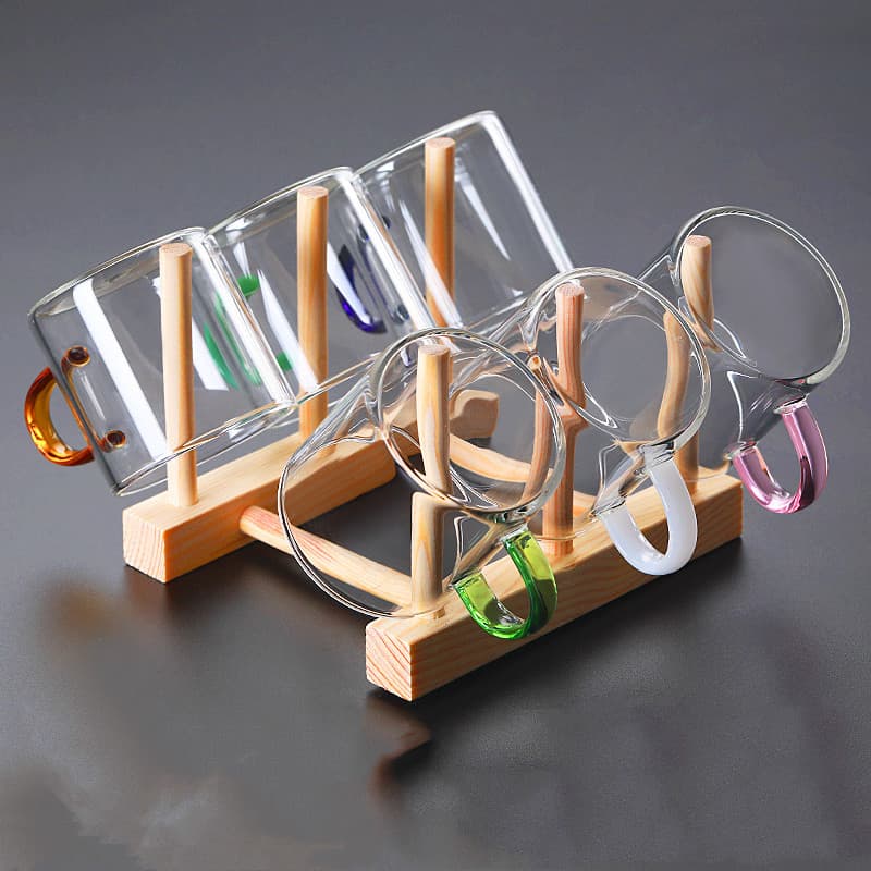 Thickened Heat-Resistant Glass Cup with Handle, Flower Tea Brewing Gongfu Small Tea Cup Transparent Tea Tasting Cup Manufacturer Wholesale