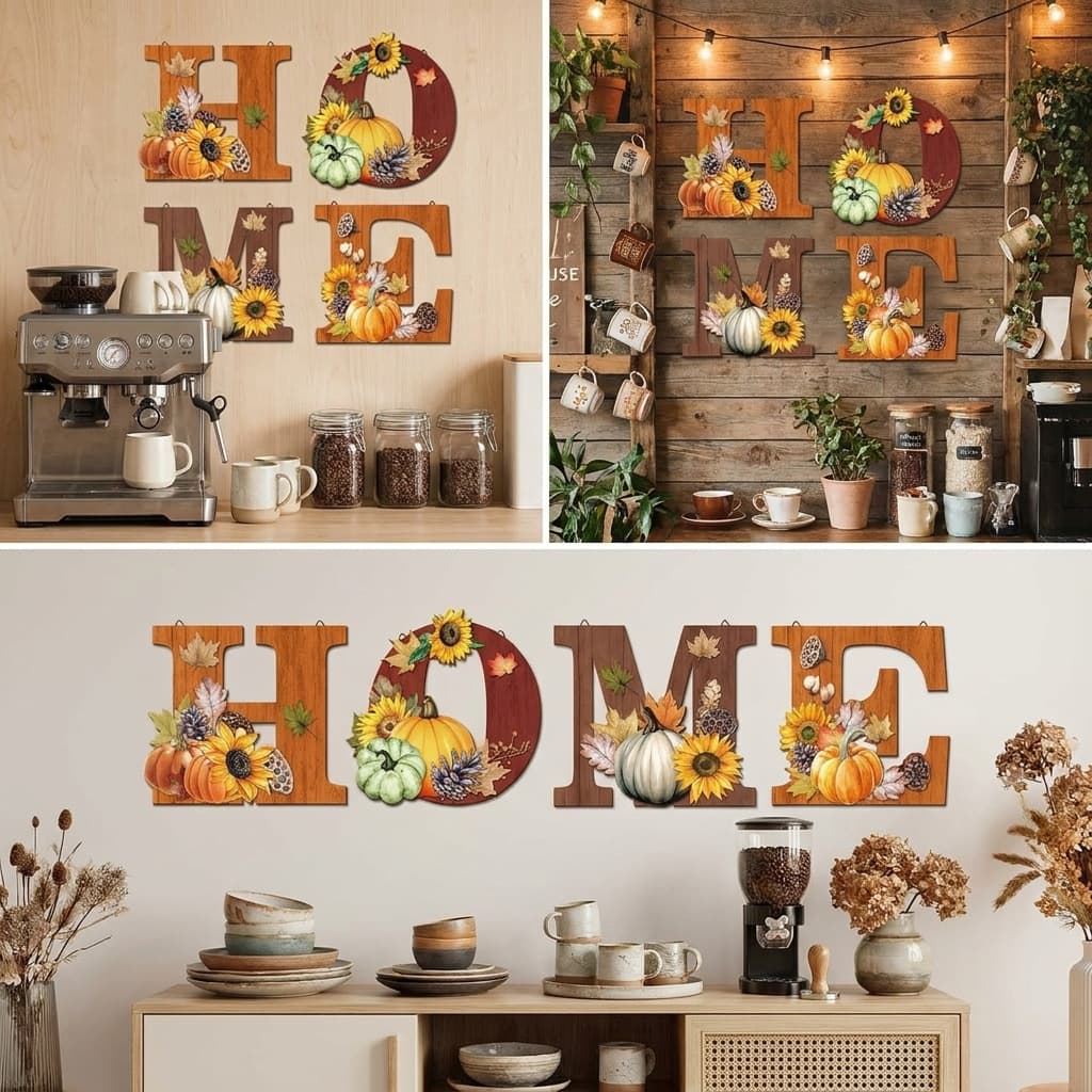 New Cross-Border HOME Letter Wooden Wall Decor Props Indoor and Outdoor Decoration 4-Piece Set