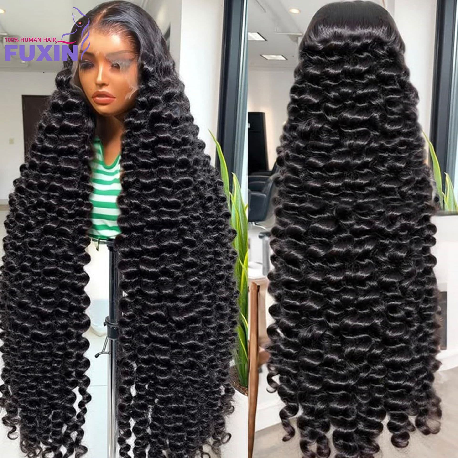 180% Density Loose Deep Wave Wigs 100% Real Human Hair Women