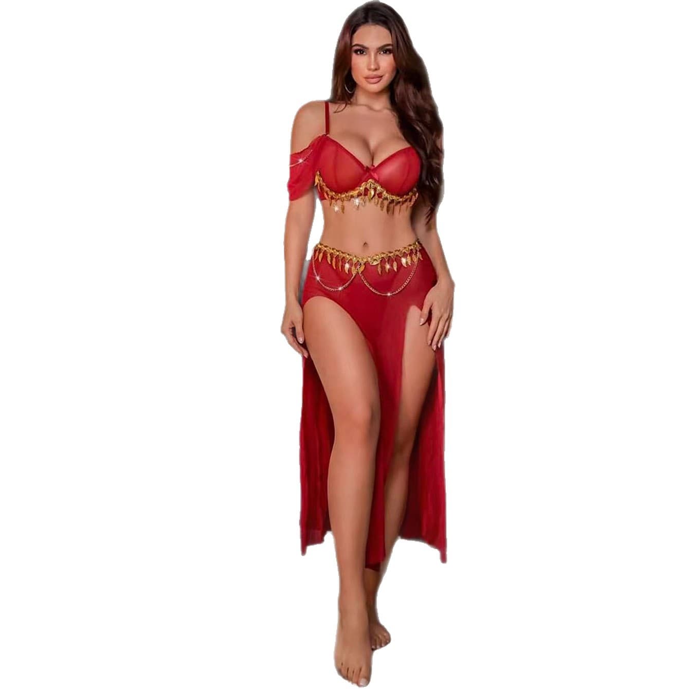 European and American Sexy Lingerie, Exotic Belly Dance Costume, Retro Style Sheer Sexy Arabian Outfit, Wholesale Cross-Border Dress