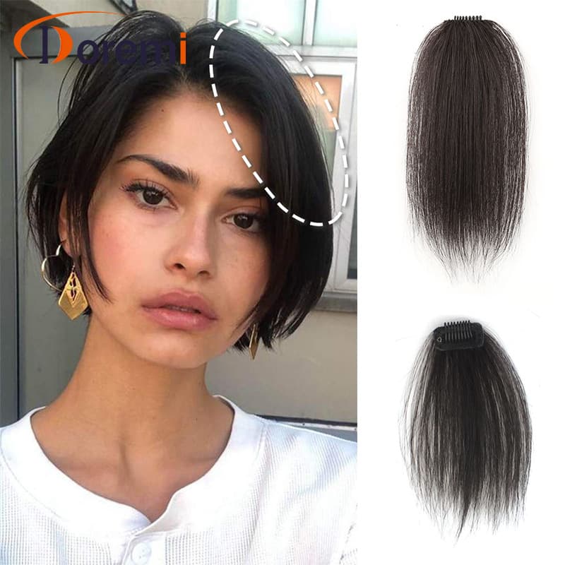 Hand-Woven Real Hair Topper Clip-In Hairpiece for Crown Volume and Side Thickening