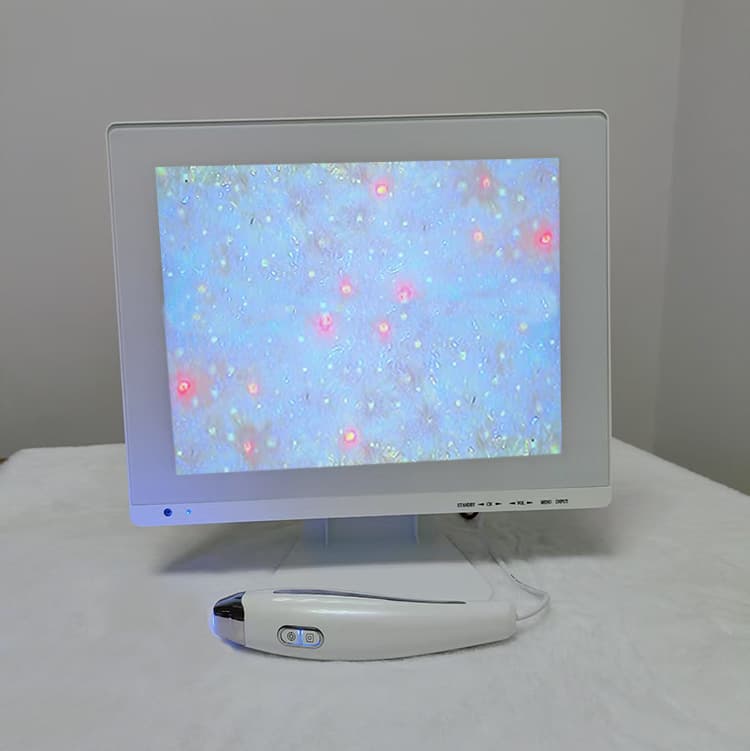 15-inch Tri-spectrum Skin Analyzer, Follicle and Pore Testing Machine, Epidermal and Dermal Pore Clog Detection