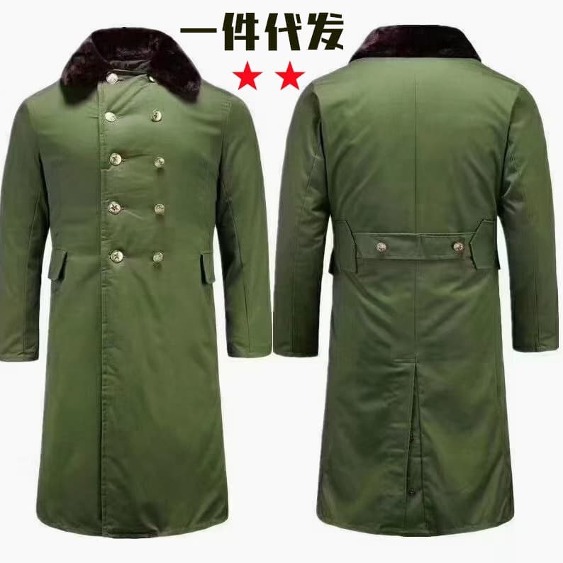 Military Coat Drop Shipping Winter Thickened Warm Cold-Proof Army Green Warm Fleece Waterproof Cotton Padded Jacket White Cotton