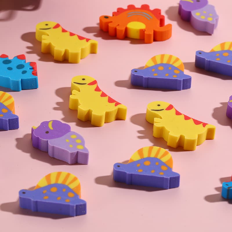 Dinosaur cartoon sliced TPR eraser, small dinosaur animal eraser, cross-border gift, office supplies, manufacturer wholesale.
