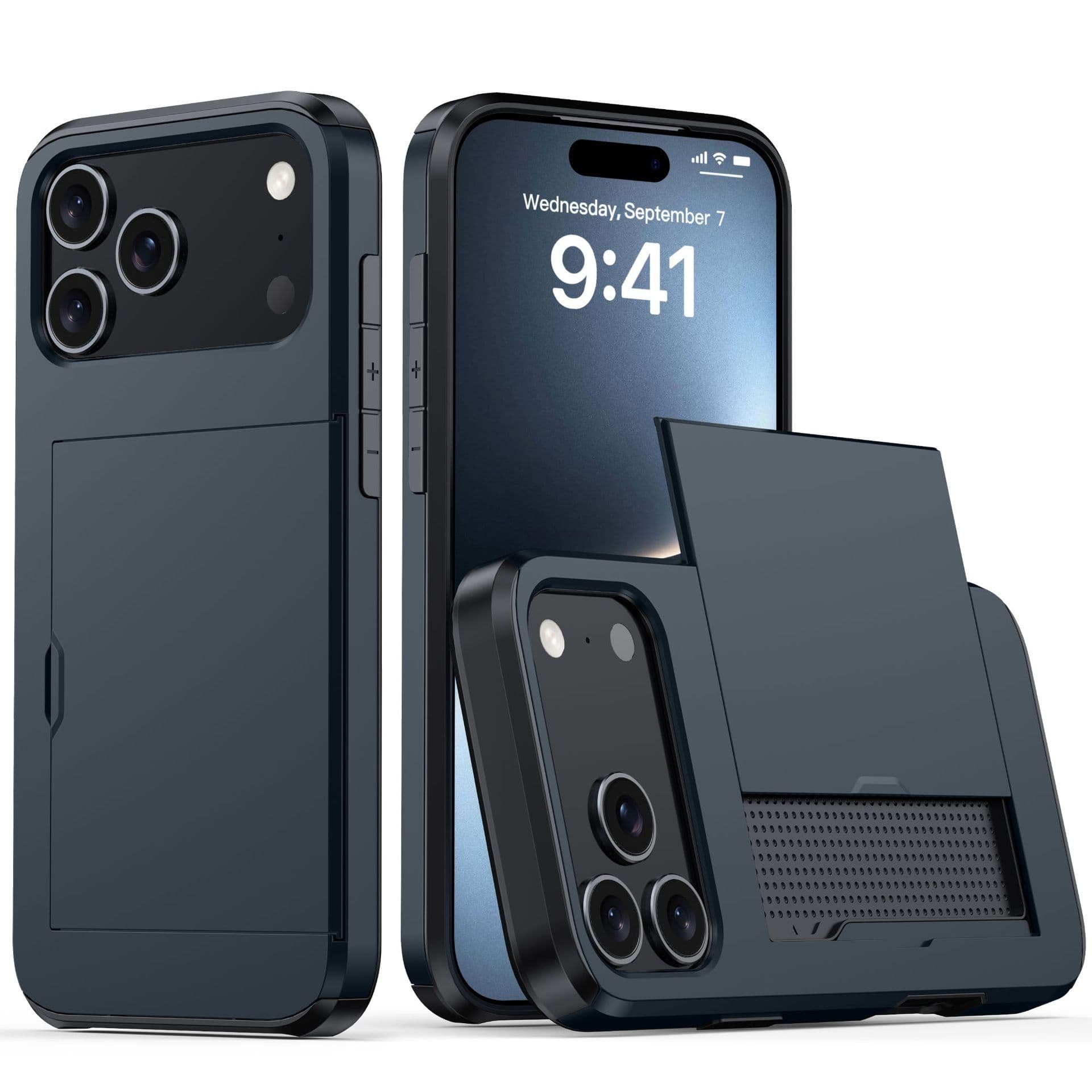New Card Slot Case for iPhone 17 Pro Max SGP, Apple iPhone 17 Push-Card Slide Shockproof Case