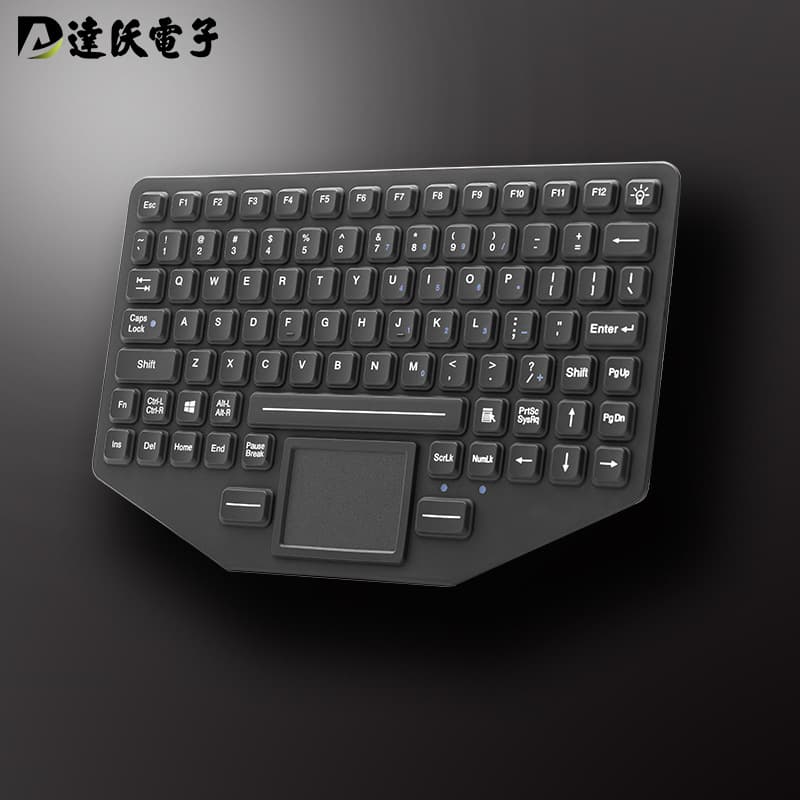D-6209 Industrial Rugged Notebook Keyboard, IP65 Waterproof with Backlight Silicone Keyboard, Anti-Mold and Salt Spray