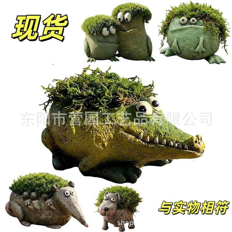 New Cross-Border Product Animal Plant Pot - Animal Planter Home Desktop Decoration Resin Craft