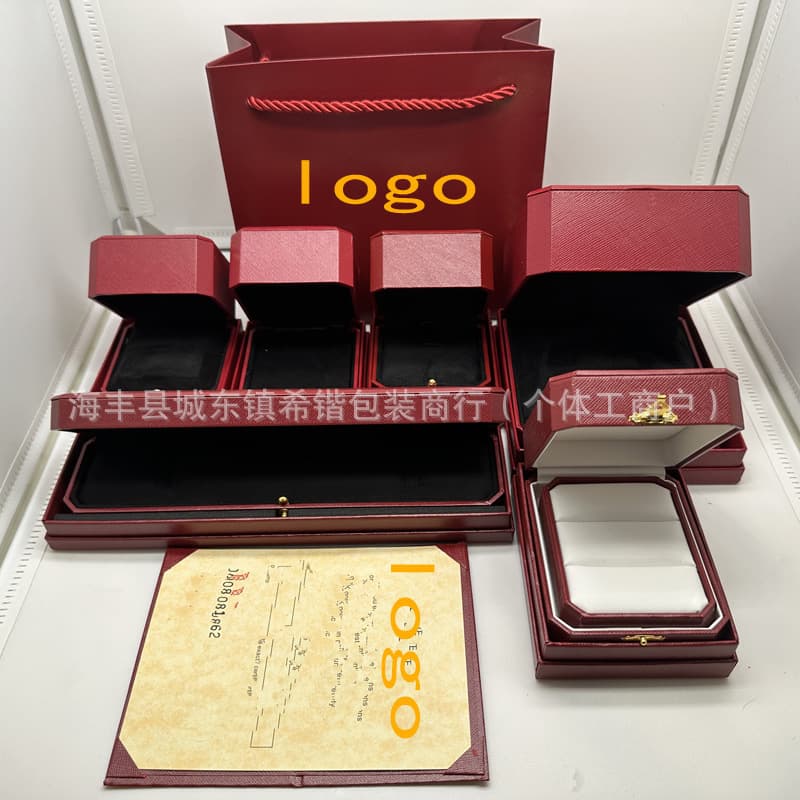 Kajia Necklace Bracelet Red Packaging Box Ring Bracelet Earrings Jewelry Packaging Gift Box Factory Direct Sales