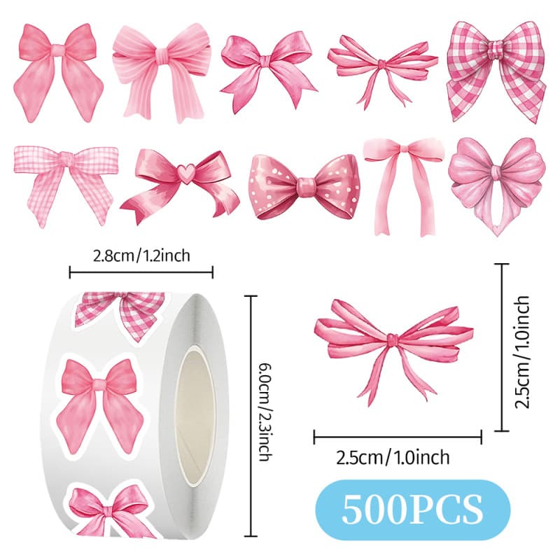 500pcs Cat Thank You Sign Curling Stickers Cartoon Hot Selling DIY Creative Gift Box Seal Stickers Little Red Flower Reward Stickers
