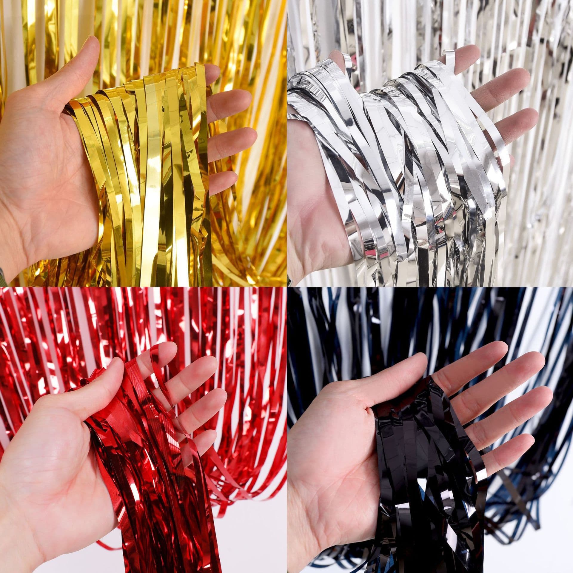 Cross-border thick rain silk curtain wedding birthday party background wall decoration rain silk door curtain tassels and flowers manufacturers wholesale