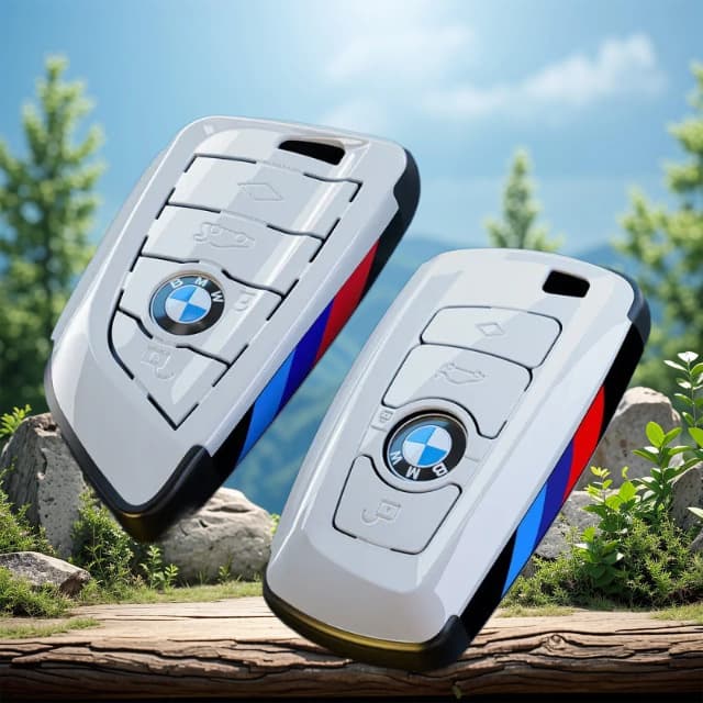 Suitable for BMW 3 series sports key cover 5 series carbon fiber pattern key bag x1x5x6 contrasting color new shell buckle M3M5