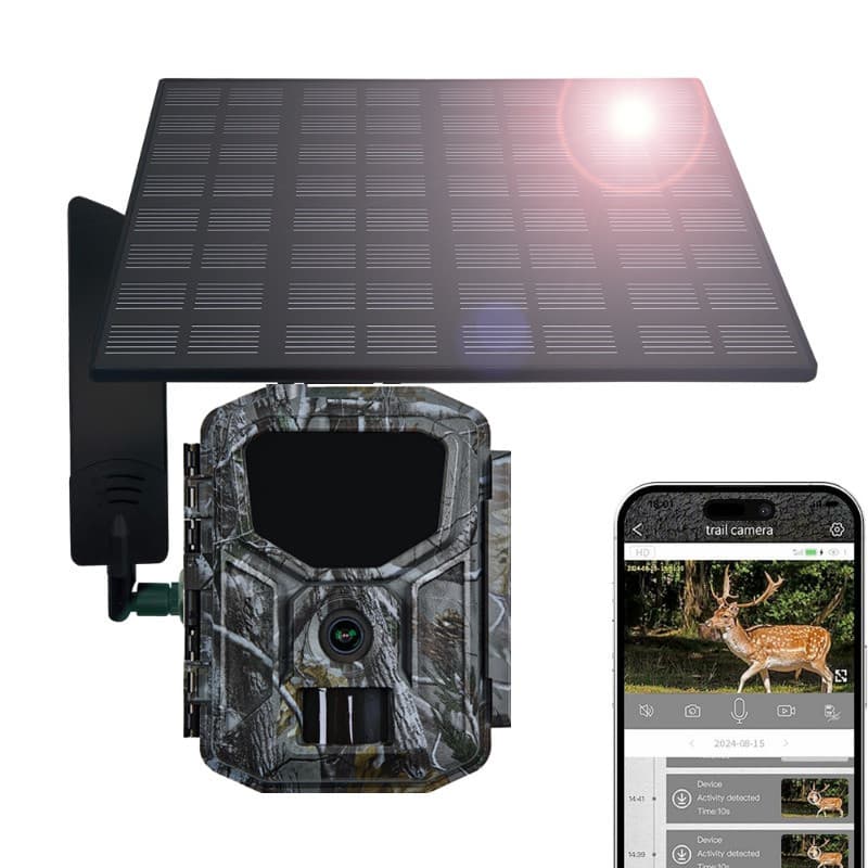 Cross-border New 4K 4G Infrared Hunting Camera LTE Outdoor Hunting Solar Panel Long Battery Life Night Vision APP