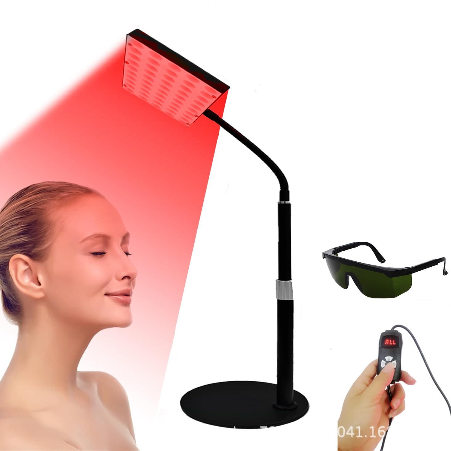 Adjustable Desktop Therapy Lamp with Single/Double Head Stand, Red Light Therapy, Multi-Mode Smart Infrared Stand Light