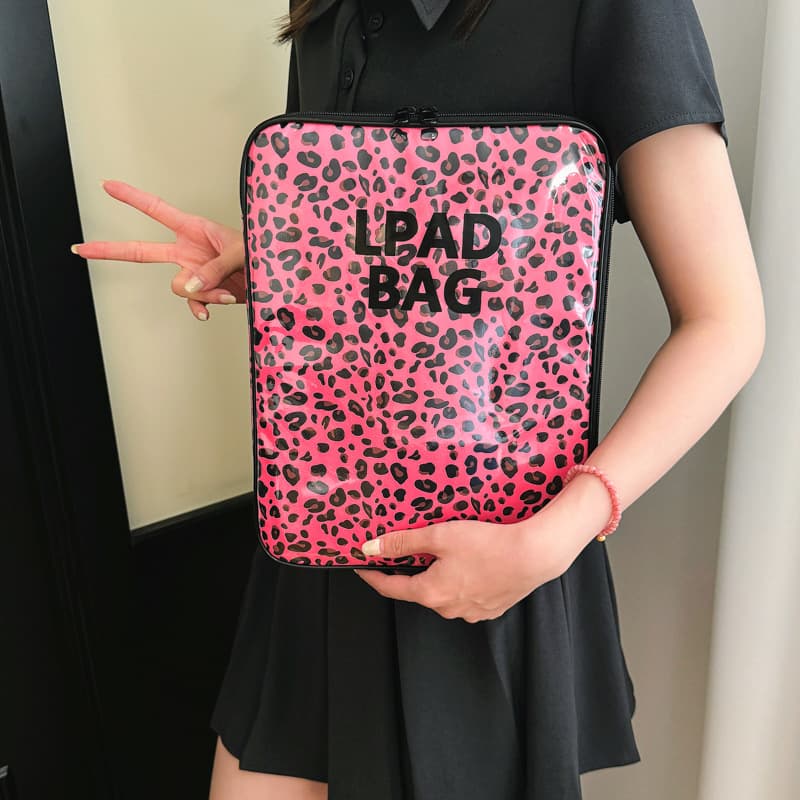 Cross-border Korean New Transparent Leopard Print 11-inch Apple iPad Inner Case Trendy 14-inch Laptop Bag