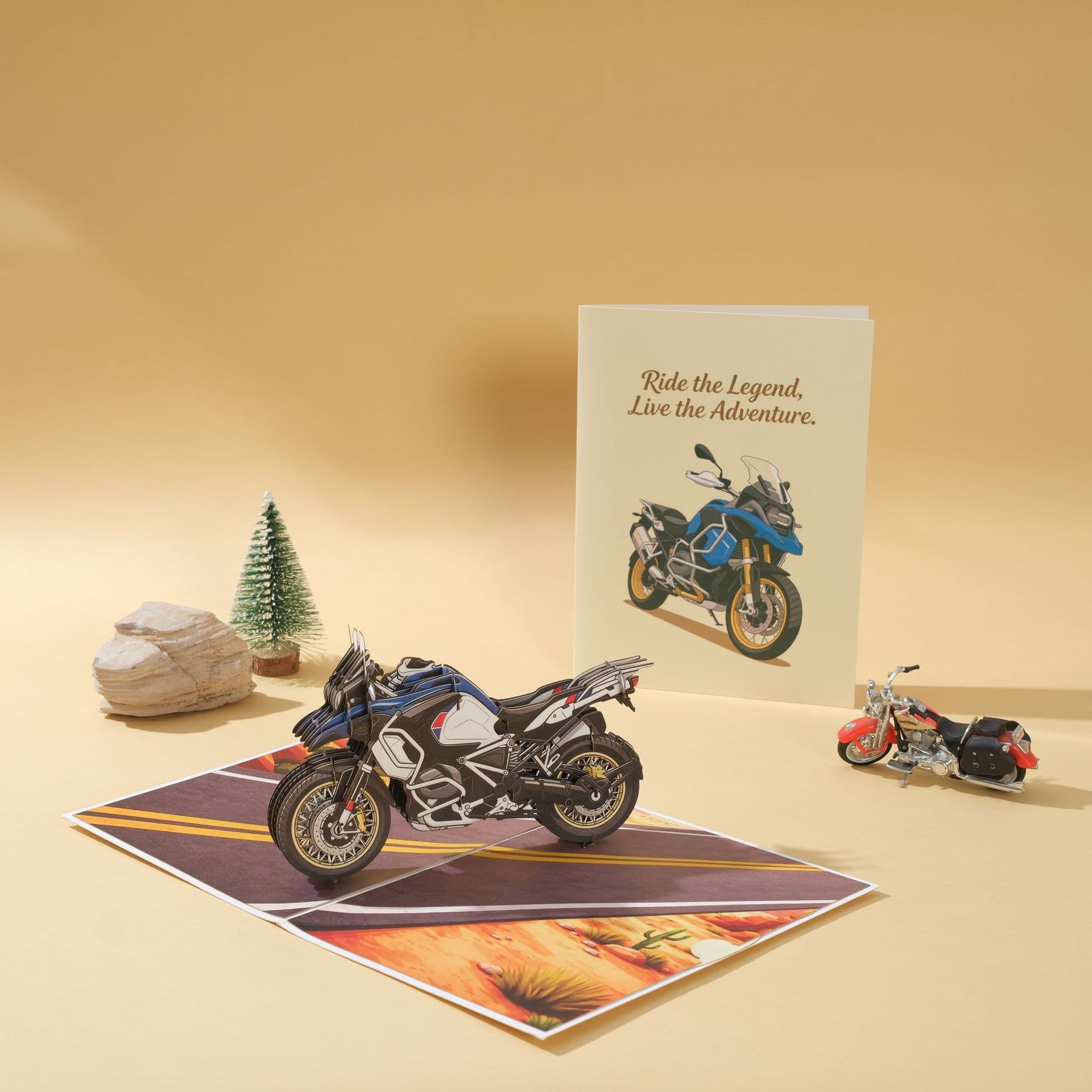 New motorcycle 3D three-dimensional greeting card off-road motorcycle pop-up card motorcycle enthusiasts creative gifts wholesale