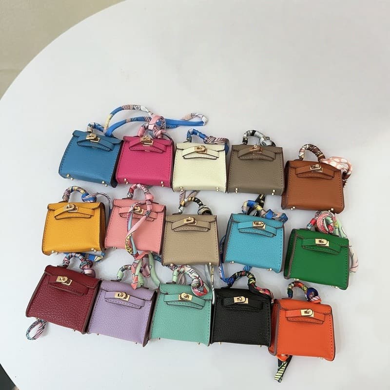 Mini Kelly Bag Charm Cute Mini Birkin Bag Charm Earphone Bag Women's Creative Car Key Chain In Stock