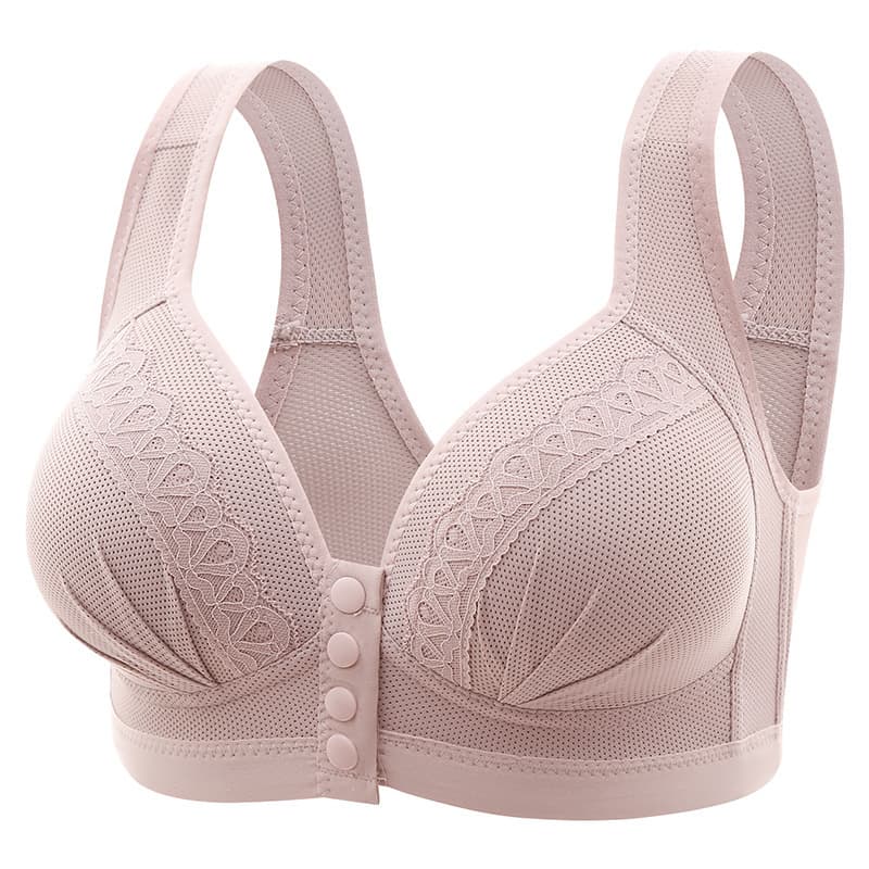 Cross-border Plus Size Button-Type Nursing Mother's Beautiful Back Underwear Breast-Lifting Gathering Side-Closing Parammary Non-Wireless Chubby Girl Bra