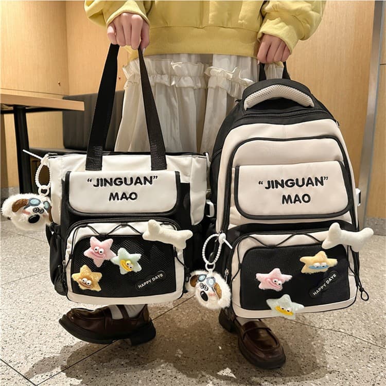School Backpack for Girls High School Junior High School Fresh Japanese Style Double Shoulder Backpack for Elementary School Grades 3-6 Cute Backpack