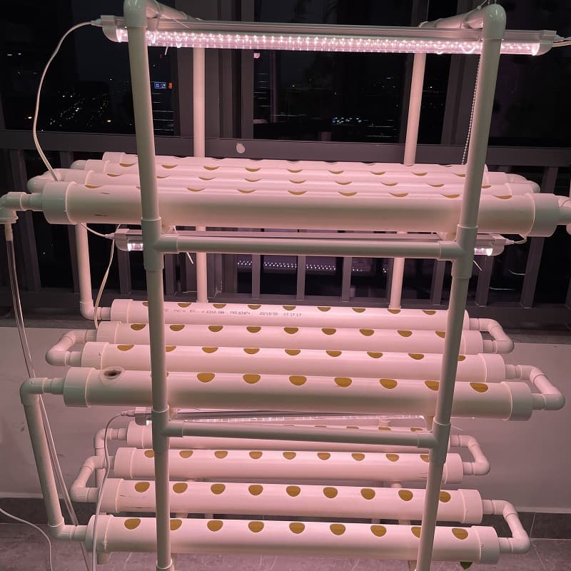 Soilless Hydroponic Growing System 108-Hole with LED Grow Light Rack Home Gardening Hydroponic