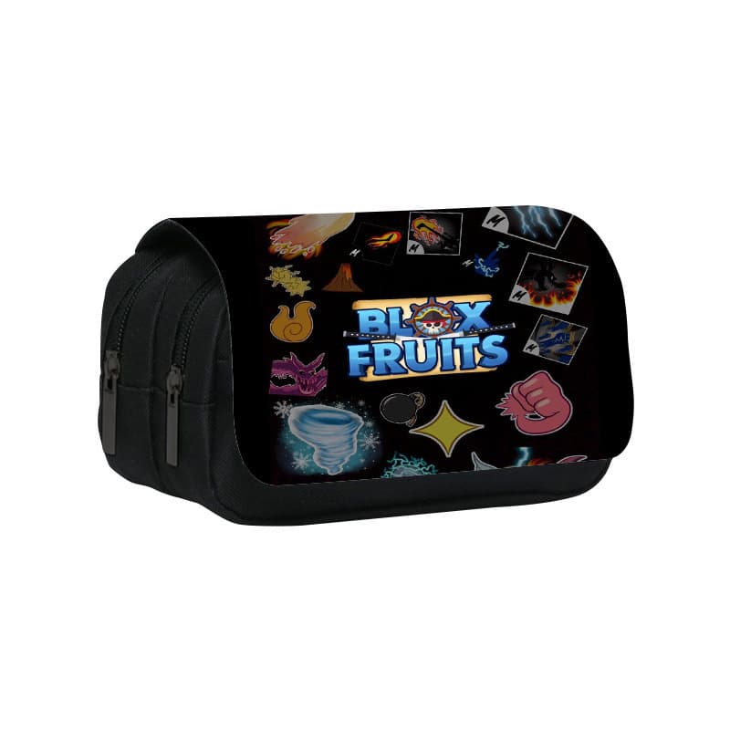 New ROBLOX Game Blox Fruits Printed Double-Layer Pencil Case Demon Fruit Pencil Bag for Primary and Secondary School Students