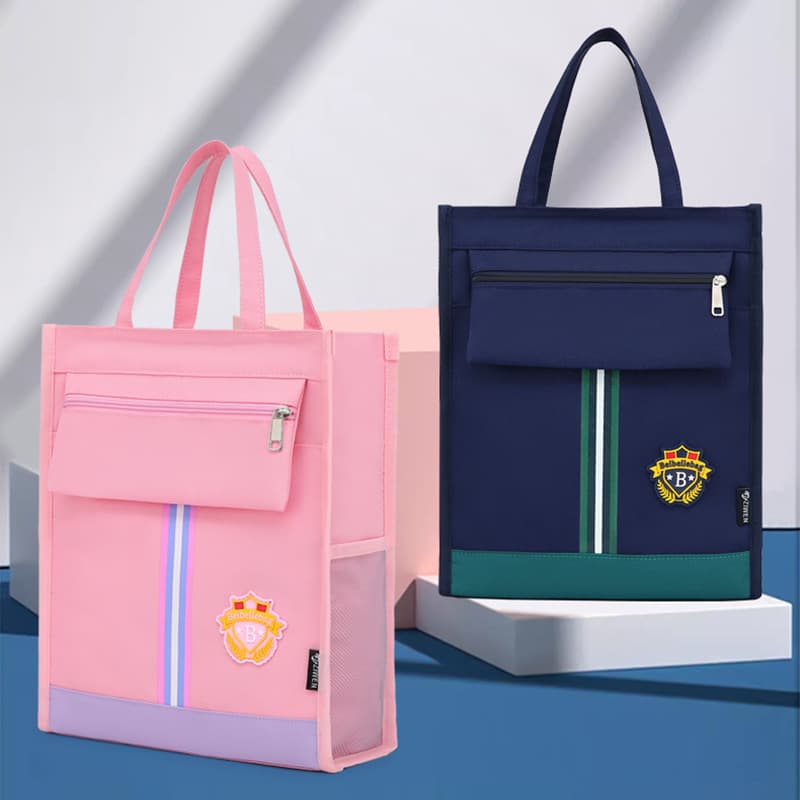 New student tote bag for boys, stylish Oxford cloth chain handle, large capacity, water-resistant