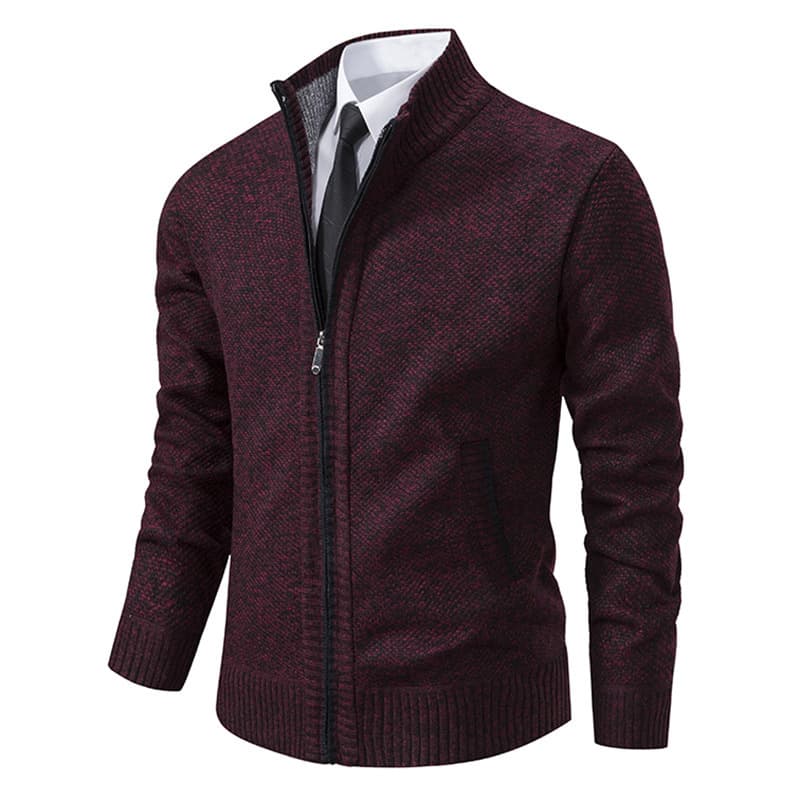 AliExpress Men's Clothing Autumn Winter Men's Wool Cardigan Sweater Zipper Stand-up Collar Knitted Thickened