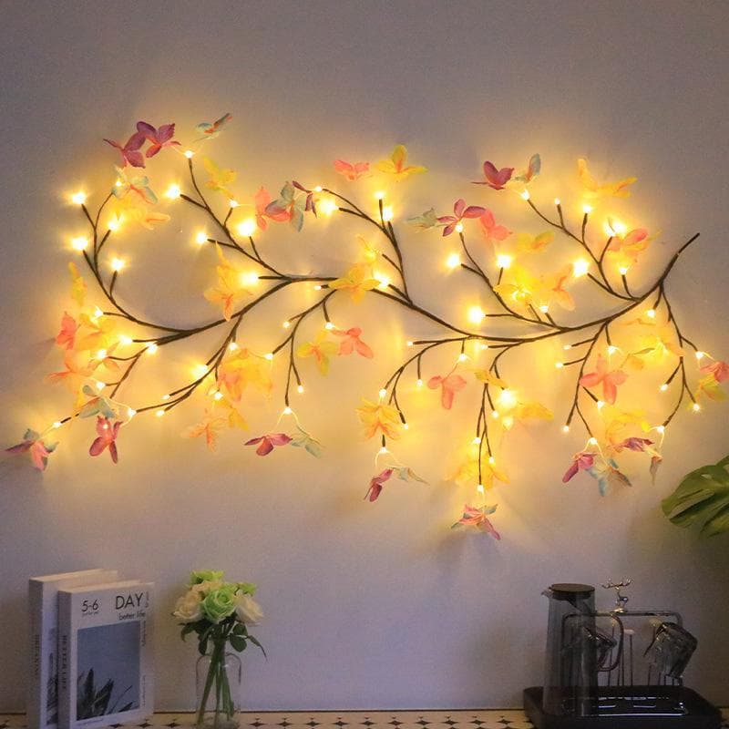 LED butterfly tree rattan lamp bendable shape butterfly rattan lamp interior decoration wall arrangement romantic atmosphere light