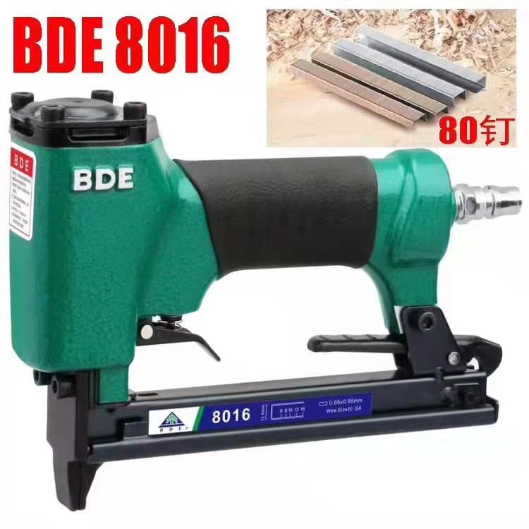BDE Pneumatic Nail Gun 8016, 1013J, Multiple Specifications: Straight Nail Gun, Pin Nail Gun, Staple Gun, Made in Foshan