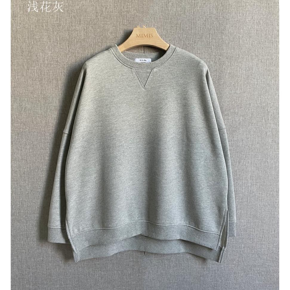 Korean Style Women's New 2025 Simple Asymmetrical Hem Solid Color Pullover Long Sleeve Sweatshirt Jacket