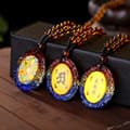 Factory wholesale new style glass car pendant, artistic scripture, Buddha image, Thangka pattern, DIY necklace