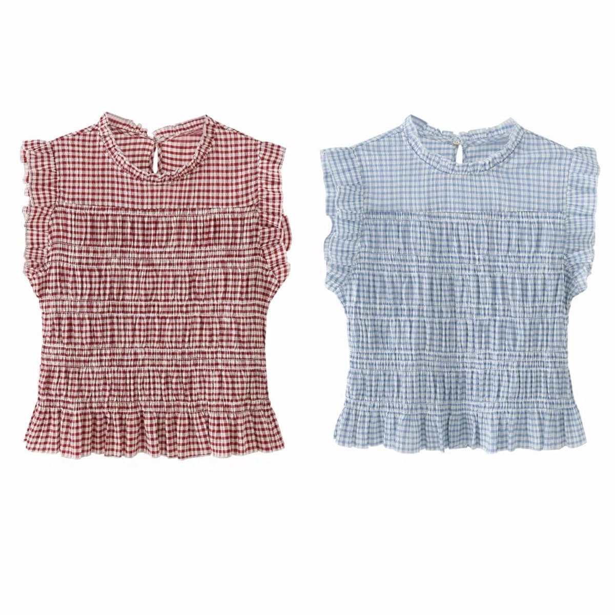 TAOP&ZA Women's 2026 Summer New Arrival European and American Style Slim Fit Pleated Grid Honeycomb Top Short Sleeve 26096