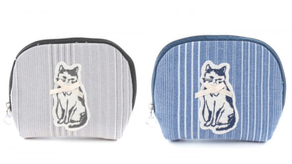 Japanese New Embroidered Cat Coin Purse Tissue Bag Card Bag Small Storage Bag Fabric Cute Cartoon