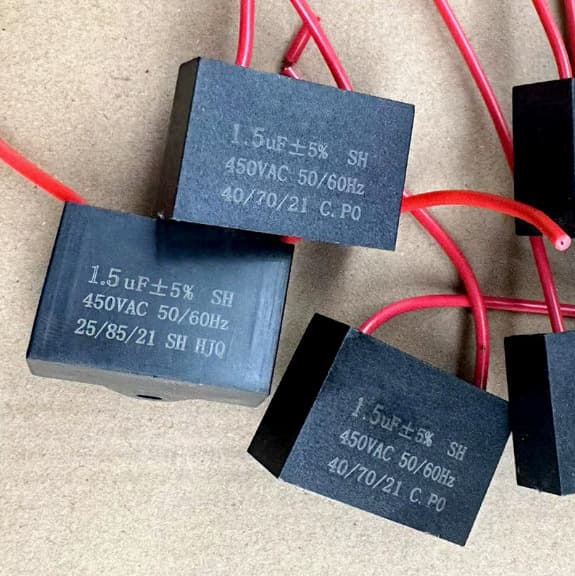 Universal 1.5uF Oscillating Fan Capacitor for Wall, Desk, Pedestal, and Exhaust Fans, Motor Replacement Part