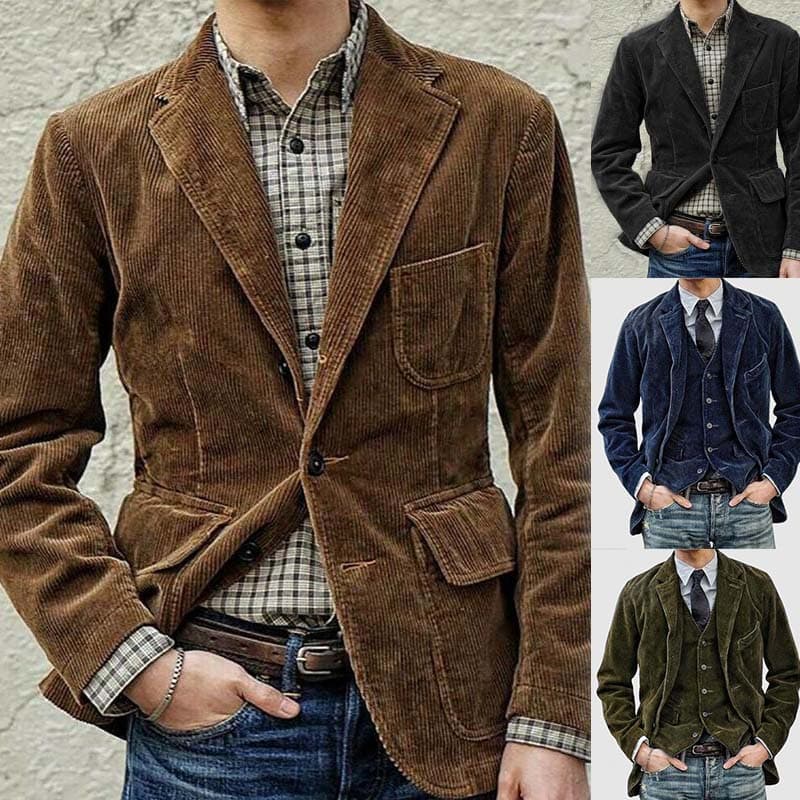 2024 Cross-border Trade, Wish, Amazon, AliExpress, Europe and America Foreign Trade Corduroy Suit Casual Jacket Men's Clothing