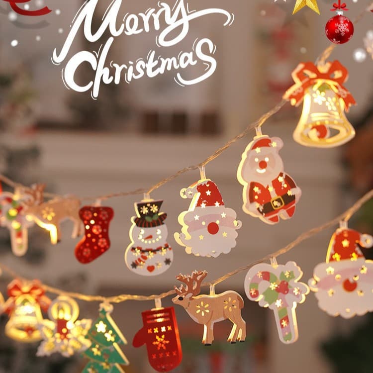Cross-border LED Christmas String Lights Outdoor Christmas Tree Decoration Santa Claus Atmosphere LED Color String Lights