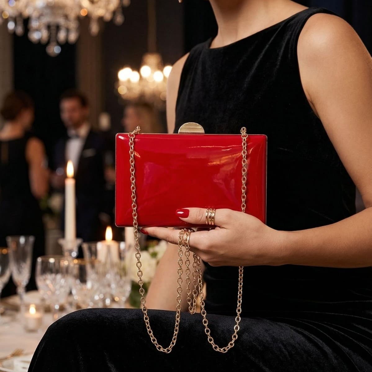 Cross-border Exclusive Amazon Women's Evening Clutch Bag Mirror Patent Leather Women's Bag Evening Bag Wholesale