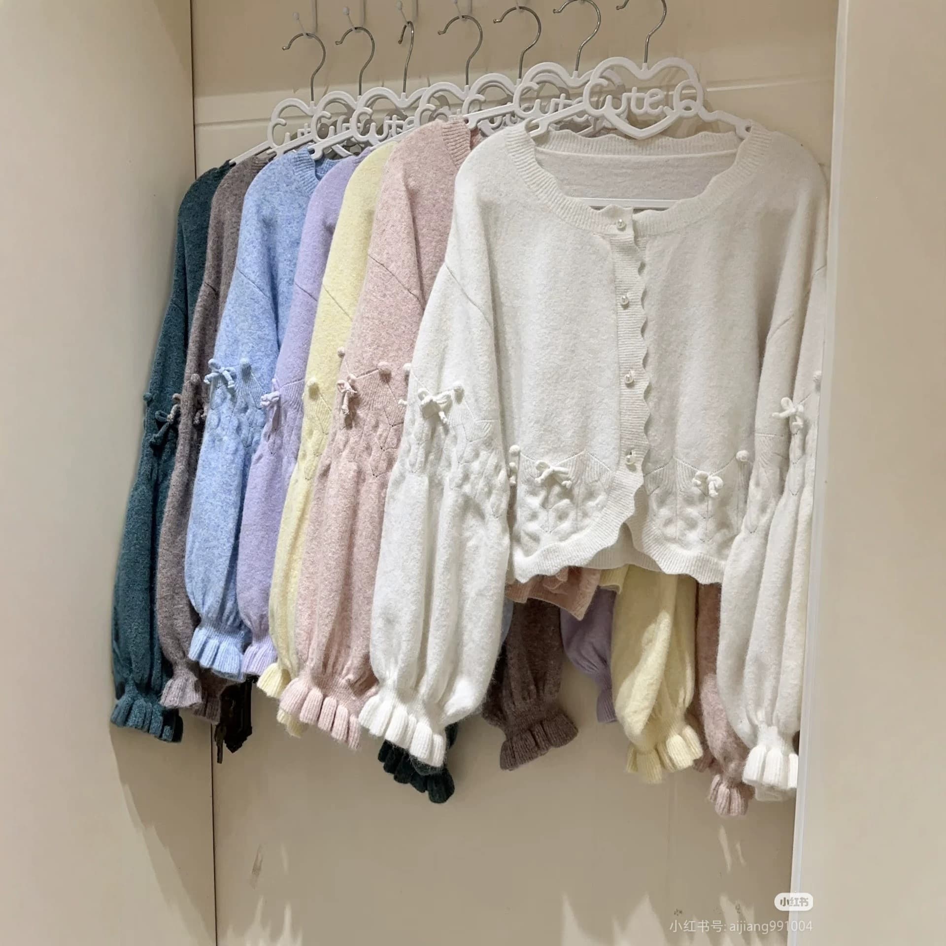 Puyuan Autumn/Winter Knit Cardigan for Women, Soft Candy Color Sweater, Thirteen Row Women's Clothing Wholesale