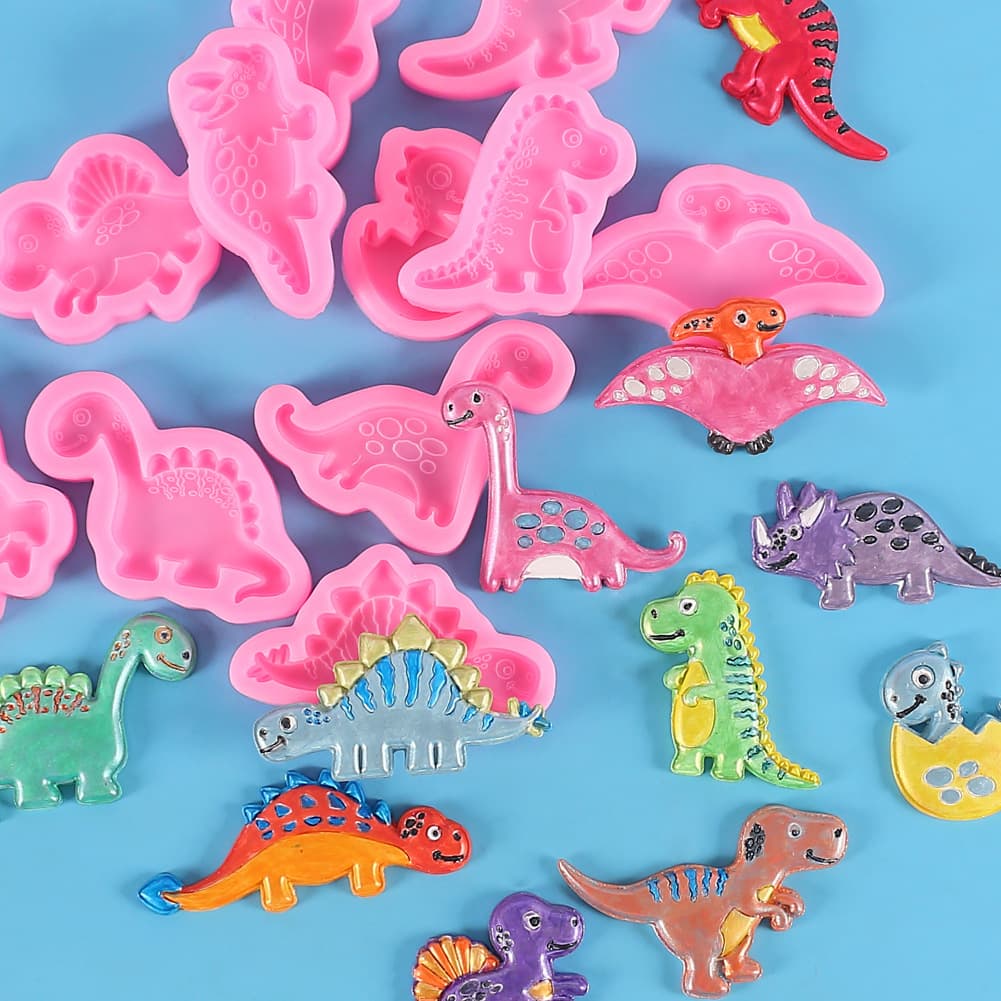 Dinosaur Series Silicone Molds for Fondant Cake Decoration, Dinosaur Chocolate Cake Molds