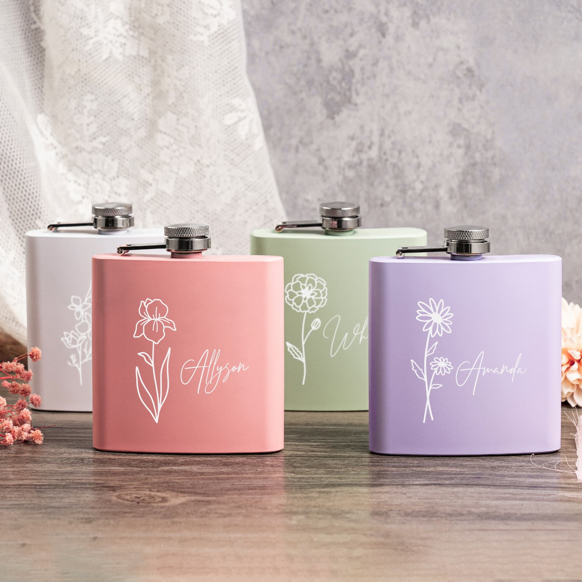 Amazon ETSY Hot-Selling Drop Shipping Outdoor Portable Stainless Steel Ladies' Square Flask