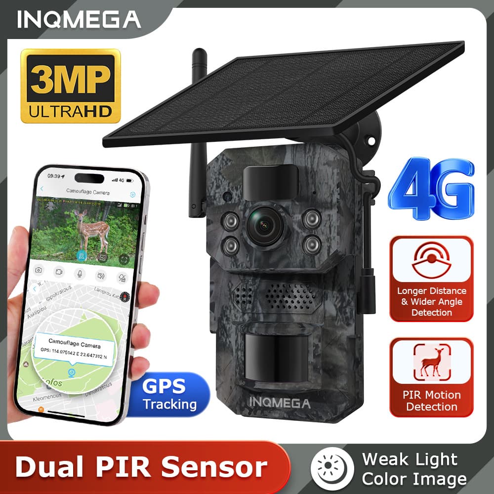Cross-border Private Mold Outdoor Camouflage 4G Solar Camera GPS Positioning Hunting Camera Remote HD Video Camera