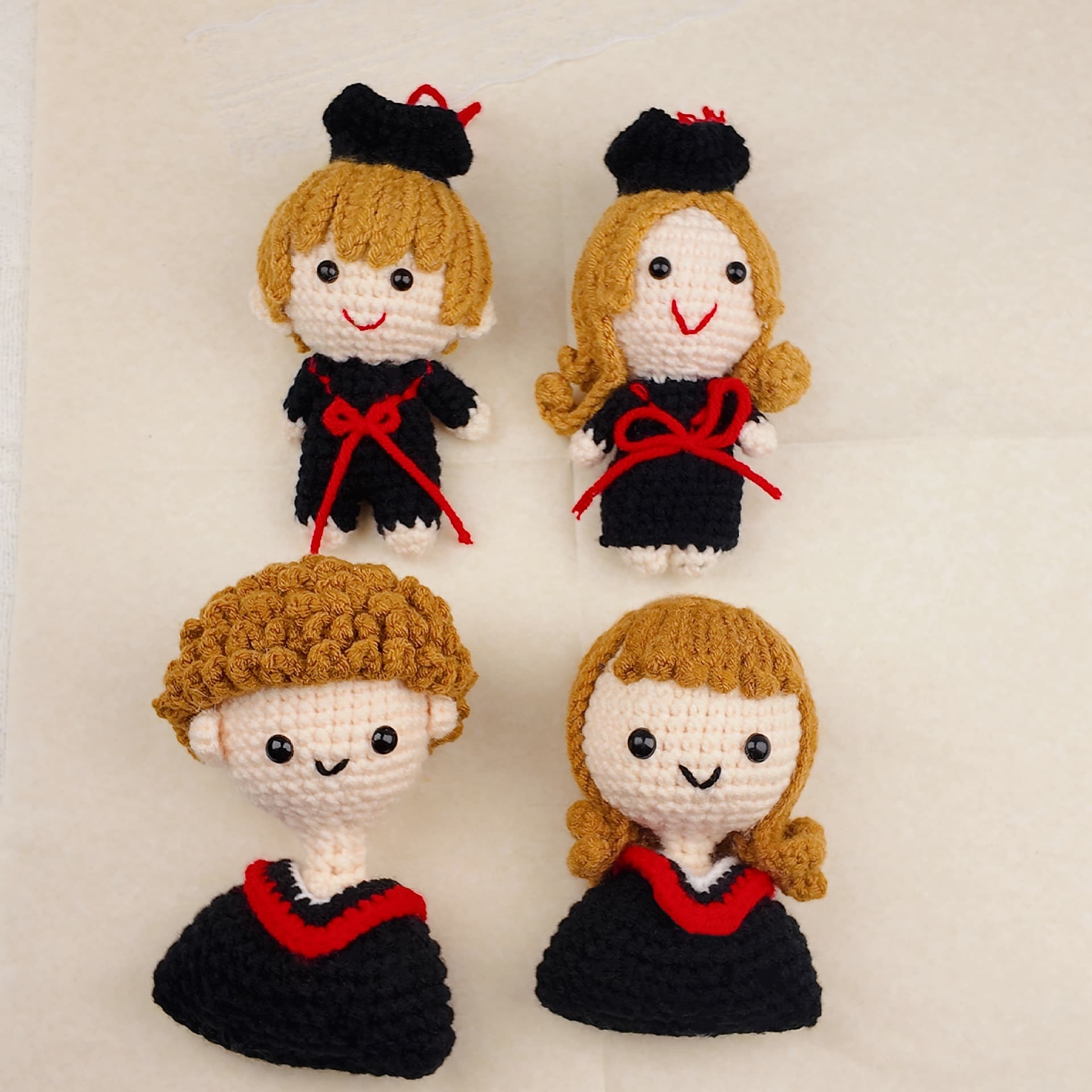 New Graduation Season Crochet Dolls for Men and Women, Cute Gaokao Zhongkao PhD Bachelor Plush Pendant Keychain Car Hanging Ornament