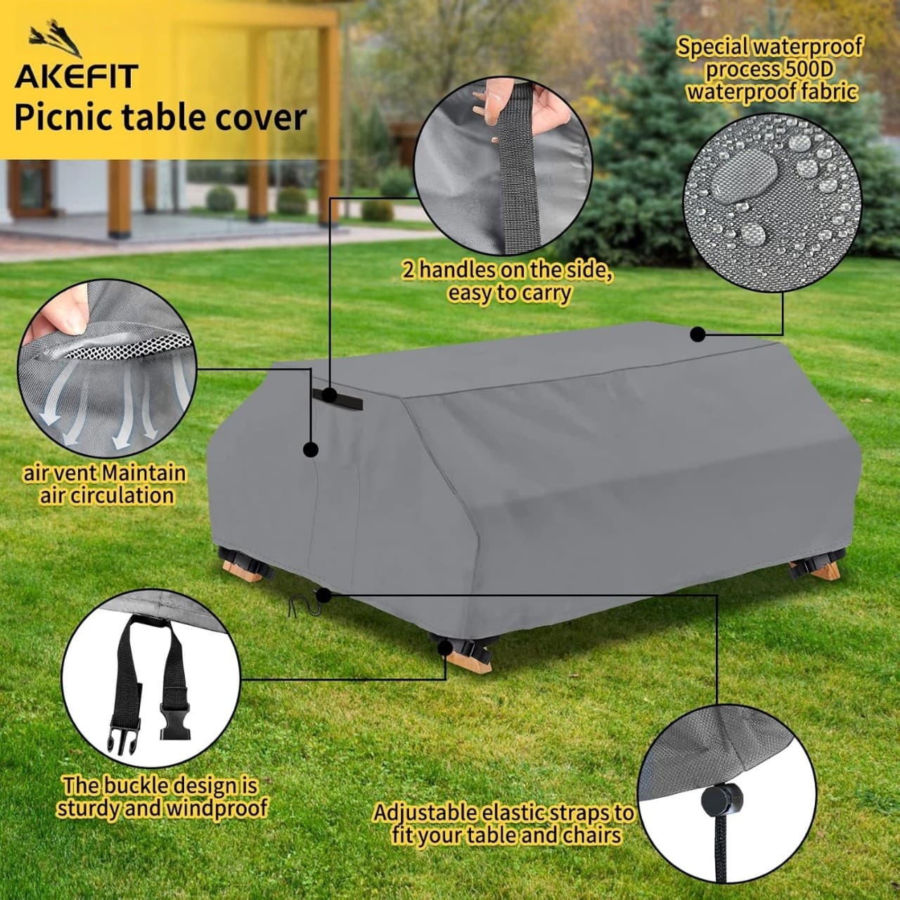 Cross-border outdoor courtyard garden furniture cover Oxford cloth 600D dustproof, waterproof, sunproof and rainproof sofa table and chair cover