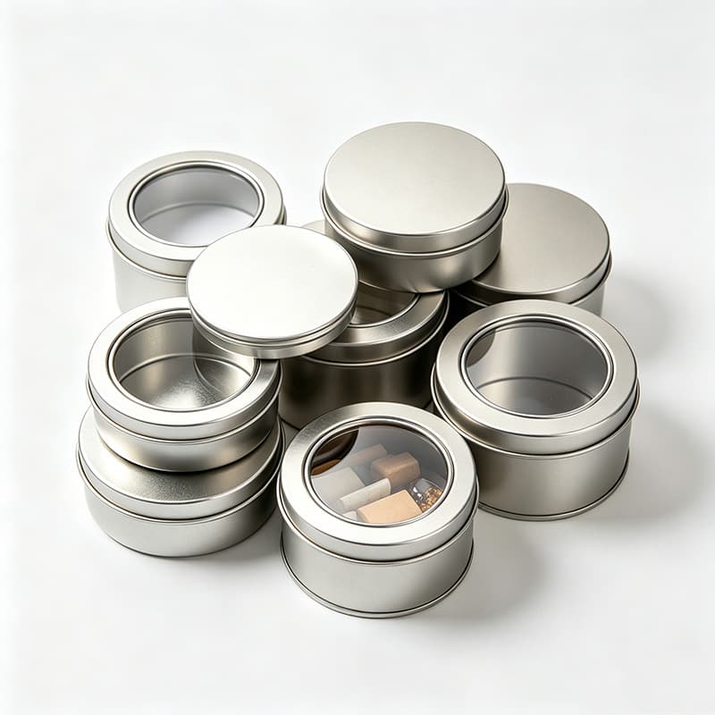 Spot round window tin box badge U disk watch packaging box hairpin paper clip storage box candy small tin box