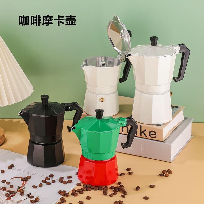 Cross-border Best-selling Coffee Pot Thickened Aluminum Octagonal Pot Pour-over Coffee Moka Pot Cold Brew Pot Coffee Brewing Tool