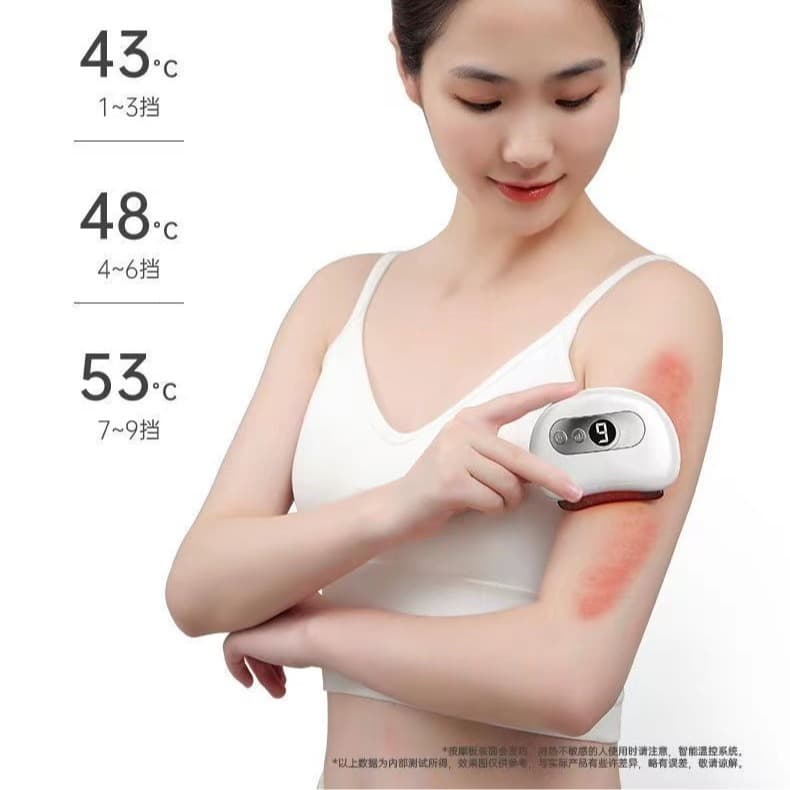 Intelligent Electric Mini Gua Sha Device with Heating Stone for Meridian Cleansing, Hot Compress for Neck and Face, Includes Essential Oil