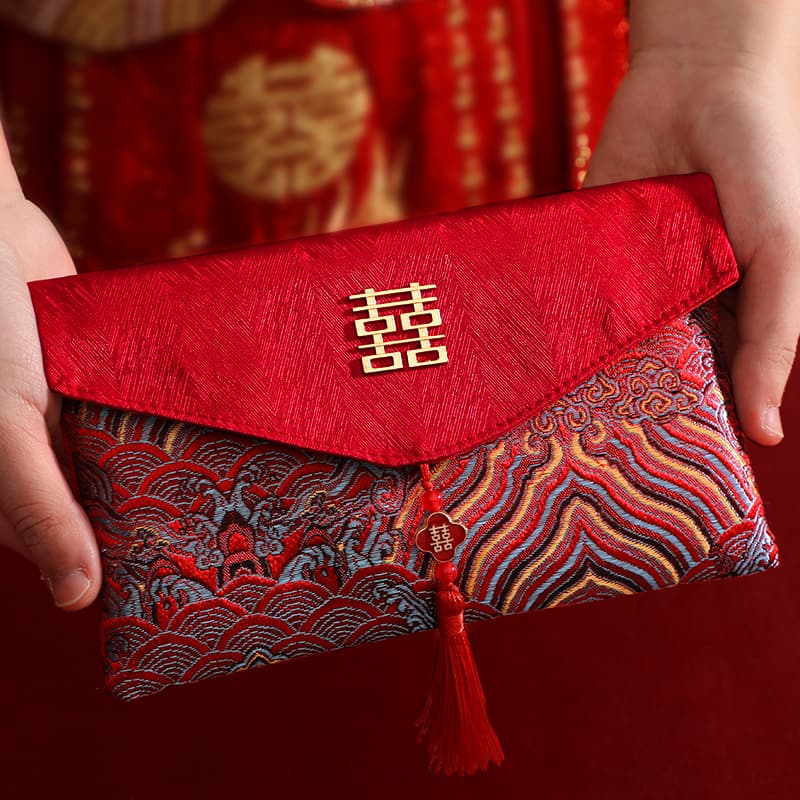 Name-Changing Fee Red Envelope Wedding 10,000 Yuan Tea Ceremony 2024 New Wedding Supplies Large Engagement Red Packet