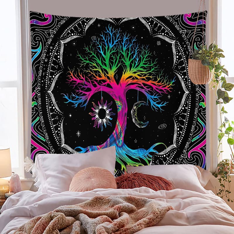 Ins Nordic Style Bedroom Decorative Tapestry Background Cloth Forest Party Festival Photo Wall Cloth Ins Hanging Decorative Fabric