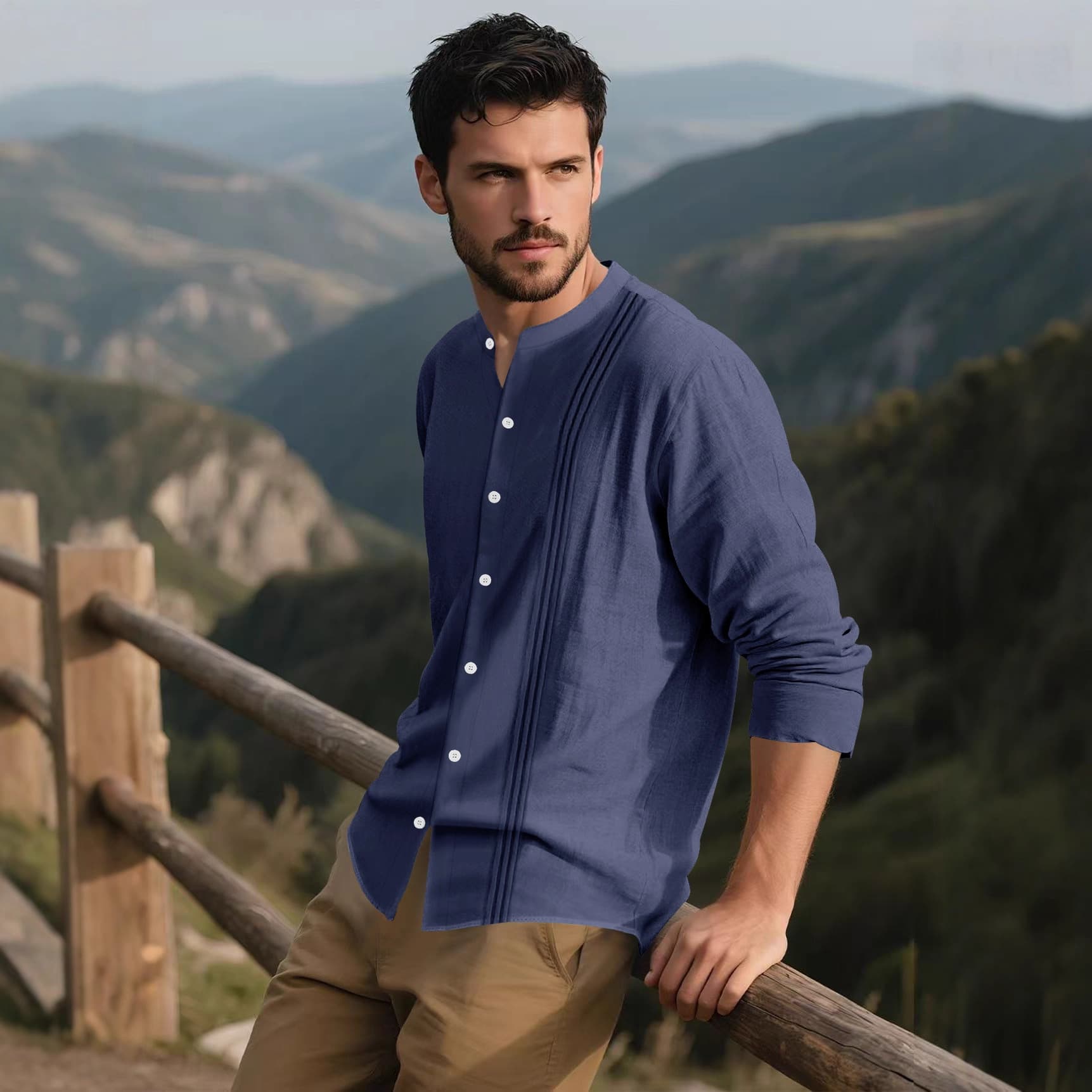 Amazon's Best-Selling Men's Cotton and Linen Long-Sleeved Shirts, Men's Cotton and Linen Personalized Shirts, Tk Hot-Selling Men's Cotton and Linen Long-Sleeved Shirts