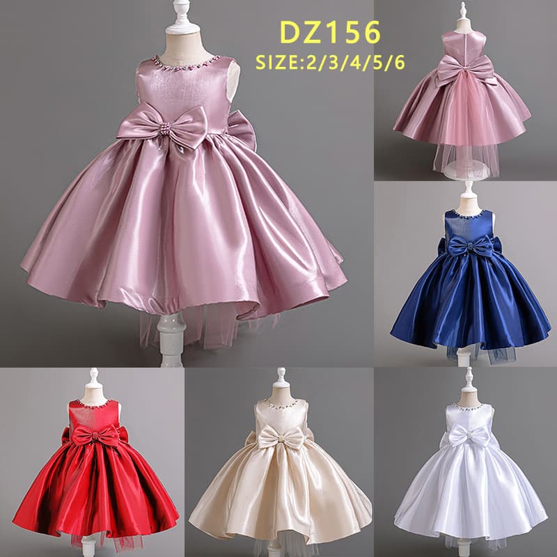 2024 Cross-border Girl's Dress Children's Wear Ready Stock Light Luxury First Birthday Party Performance Outfit Princess Dress